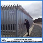 Steel palisade security fencing