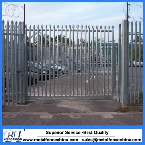 Hot dipped galvanized security steel palisade fencing