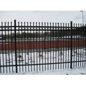 Three Rails Wrought Iron Fence