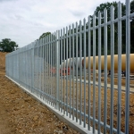 Galvanised D section Palisade Fencing
